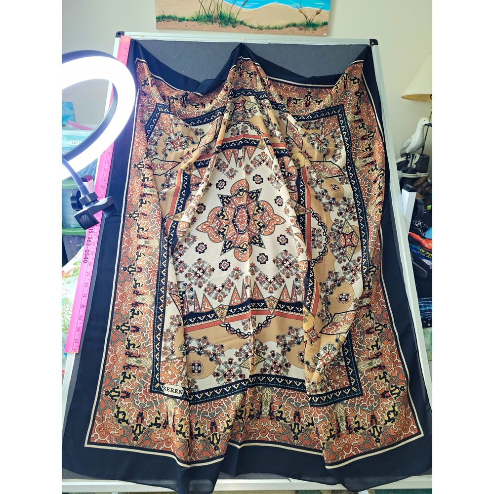 SEREN Women's Multicolor Floral Pattern Square Scarf Wrap